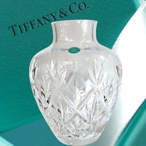 Tiffany & Co. Clear Crystal Vase with Intricate Design